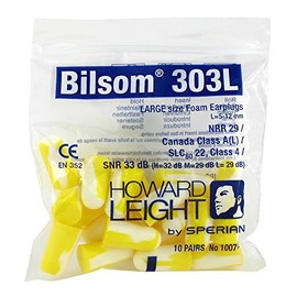 BILSOM Unisex b.Oreille Foam by 10 Pairs - SNR 33 db Ear Plug, Yellow/White, One Size