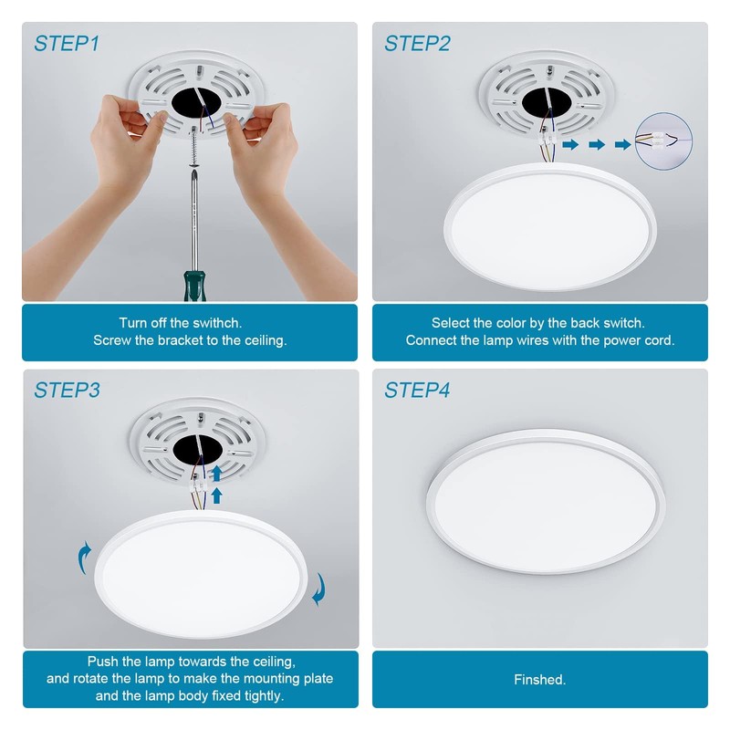 OTREN LED Ceiling Light Flat 2400 lm, 6500 K Cool