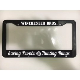 For Gun Fans Winchester Bros Saving People Hunting Things License Plate Frame