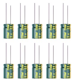 10pcs 25V 220UF Aluminum Electrolytic Capacitors-High Frequency Low ESR Low Resistance-Long Life High Temperature Resistant for Smart Home Appliances, Welding Machines, Inverters, etc.