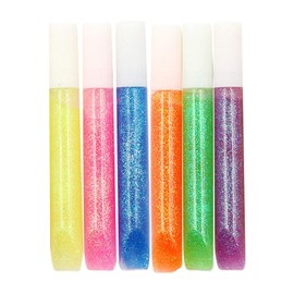 Glitter Glue Pens - Crafts Glitter Glue | Rainbow Glue Stick | Precision Art Glues & Pastes 6 Pieces | Colored Glue Fine Glue Pens for Family Friends Children