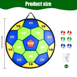 26'' Large Dart Board Game Set for Kids with,Single-sided dart,Indoor Outdoor Party Games Toys Gifts for 3 4 5 6 7 8 9 10 11 12+ Year Old Boys Girls and Adult (football, 66cm)