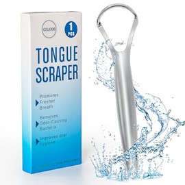 AILE- Limpiador de lengua, 100% útil, de acero inoxidable quirúrgico, para adultos y niños. Limpiador de lengua profesional de metal que reduce el mal