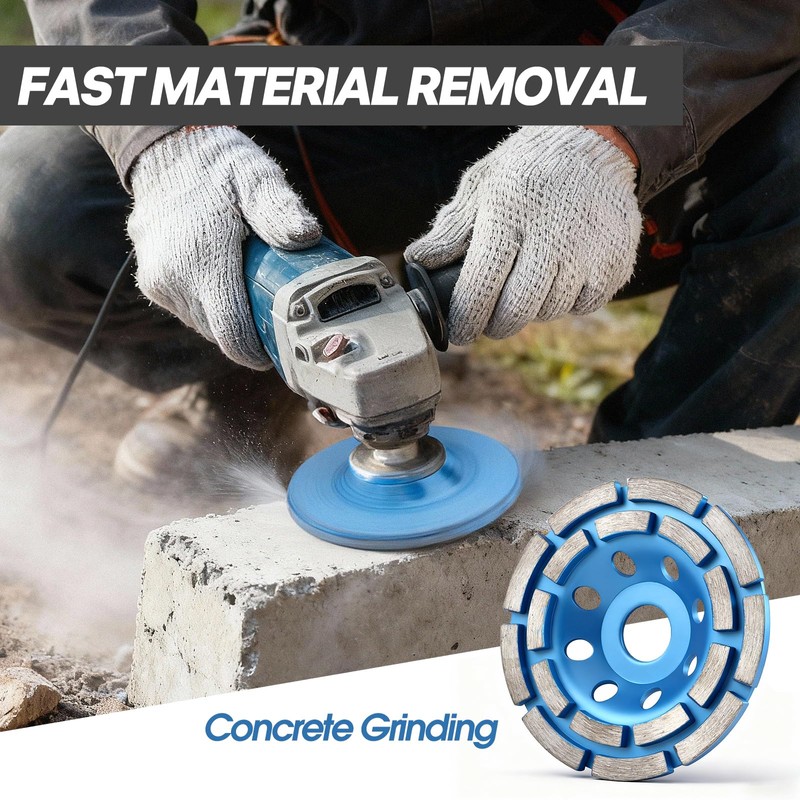 4-1/2 Inch Diamond Concrete Grinding Wheel, Double Row Heavy Duty