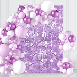 Light Purple Sequin Backdrop Shimmer Wall Backdrop 3ftx4ft Photo Backdrops for Birthday Anniversary Wedding Engagement Decorations