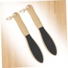 Healeved 2pcs Double-sided Wooden Foot Rubbing Tool Exfoliator for Dead