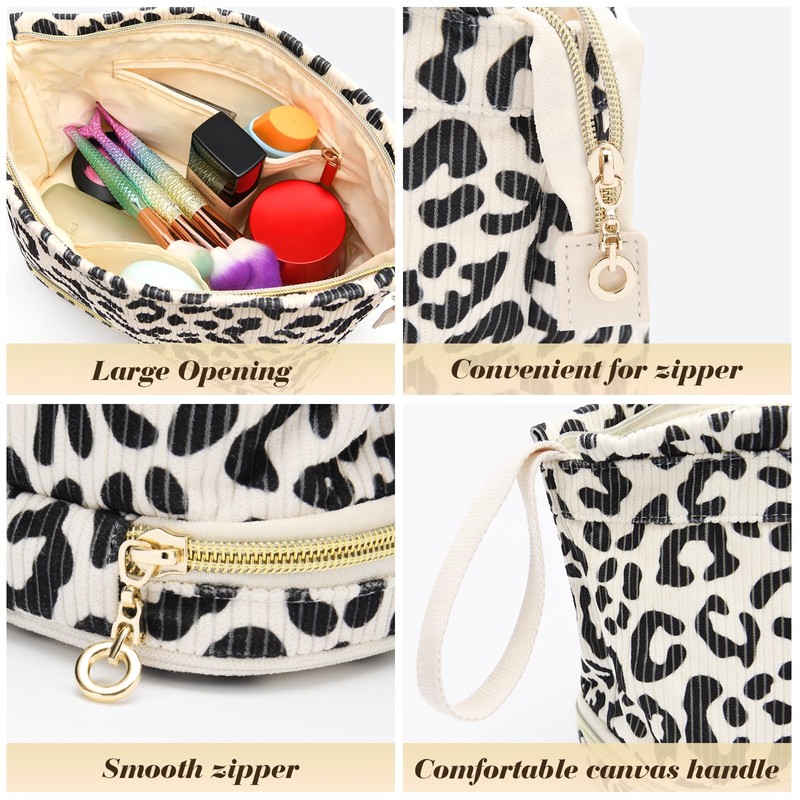 Travel Makeup Bag, #1 Leopard Print