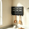 OPSELU Small Folding Metal Shelf with Hooks, Fold-up Wall Shelf,