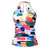 Yonique - Tankini con cuello en V para mujer, sin