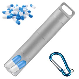 Pill Box Keyring, Only 90 mm + Safety Lock, Sealed and Waterproof, Heat Resistant and Corrosion Resistant, Can Be Carried, Suitable for Outdoor Travel