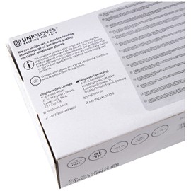 Unigloves Unicare Clear Vinyl GS0065-A Examination - Multipurpose, Powder Free and Latex Free Disposable Gloves, Box of 100 Gloves, Clear, Extra Large