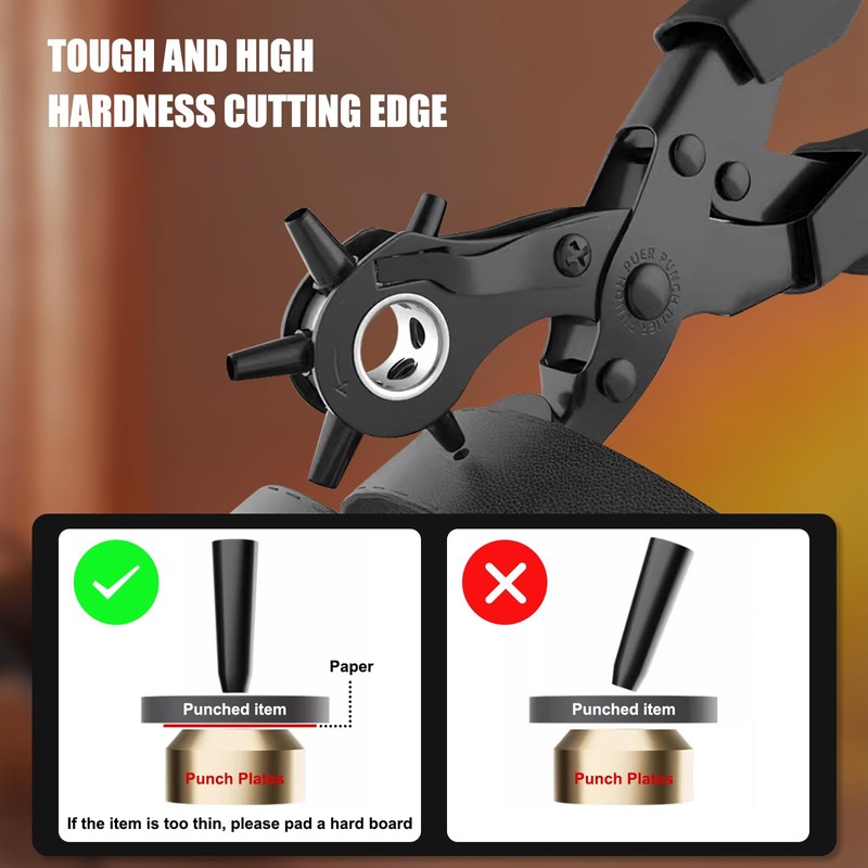 Diyife Belt Hole Puncher, [with Rotatable Punching Head], Hole Punch