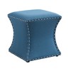 Kings Brand Furniture - Nailhead Trim Upholstered Stool Ottoman, Light