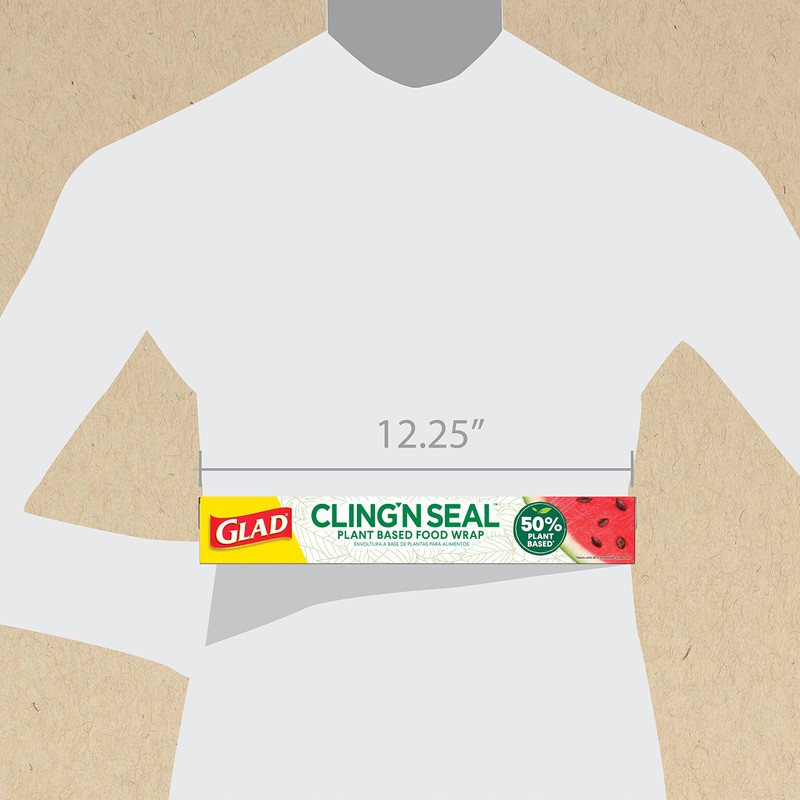 Glad 50% Plant Based Cling N Seal Plastic Wrap for