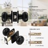 Probrico Black Privacy Door Knobs, Bathroom/Bedroom Square Door Knobs with