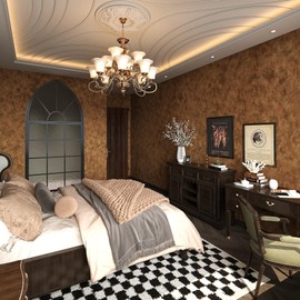 Extra Wide Peel and Stick Wallpaper Textured Wallpaper 48"x354" Gold/Copper/Brown Mid Century Modern Wallpaper Concrete Industrial Wall Paper Rust Distressed Metallic Contact Paper for Bedroom Wall