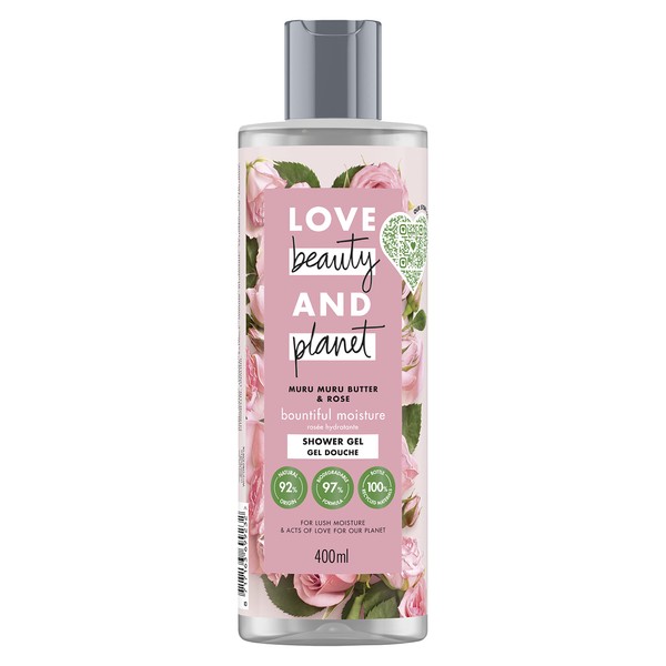 Love Beauty And Planet, Moisturising Shower Gel for All Skin Types Vegan 400ml Bottle