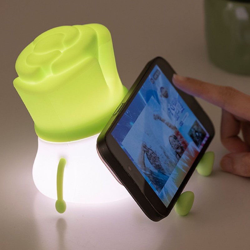 Cute LED Night Light Tap Control Rechargeable 1.5W Decorative Scallion