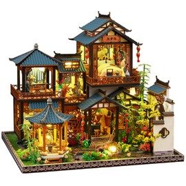 YSWOOD WORLD Miniature House Kit, Miniature Ki, Dollhouse Kit for Adults Teen, Mini House Building Kit for Birthday, Elegant Lanting