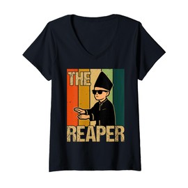 Womens Aura Farming Pacu Jalur Boat Racing Kid Viral Reaper Meme V-Neck T-Shirt