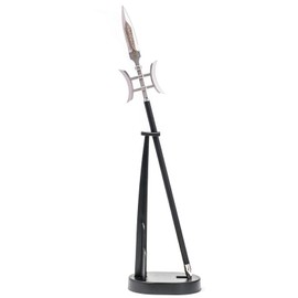 Wablade Three Kingdoms Letter Opener for Desk and Office Display, Decorative Mini General Spear Design with Stand, Paper and Envelope Opener, Stainless Steel, Made in Japan (Lu Bu)