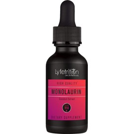 Lyfetrition Monolaurin Liquid Extract 950 mg, 4 Oz Liquid, 150 Servings, Made in USA, Quick Absorption, Quality Potent Ingredients, Third-Party Tested, Non-GMO, GMP Certified, Cruelty-Free Products