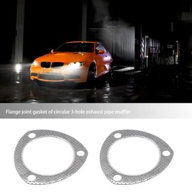 The Lord of the Tools 2 x 3-inch round 3-hole exhaust silencer flange gasket with inner ring, hole spacing 85 mm