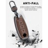 ontto 3 buttons Leather Key Fob Cover fit for Nissan