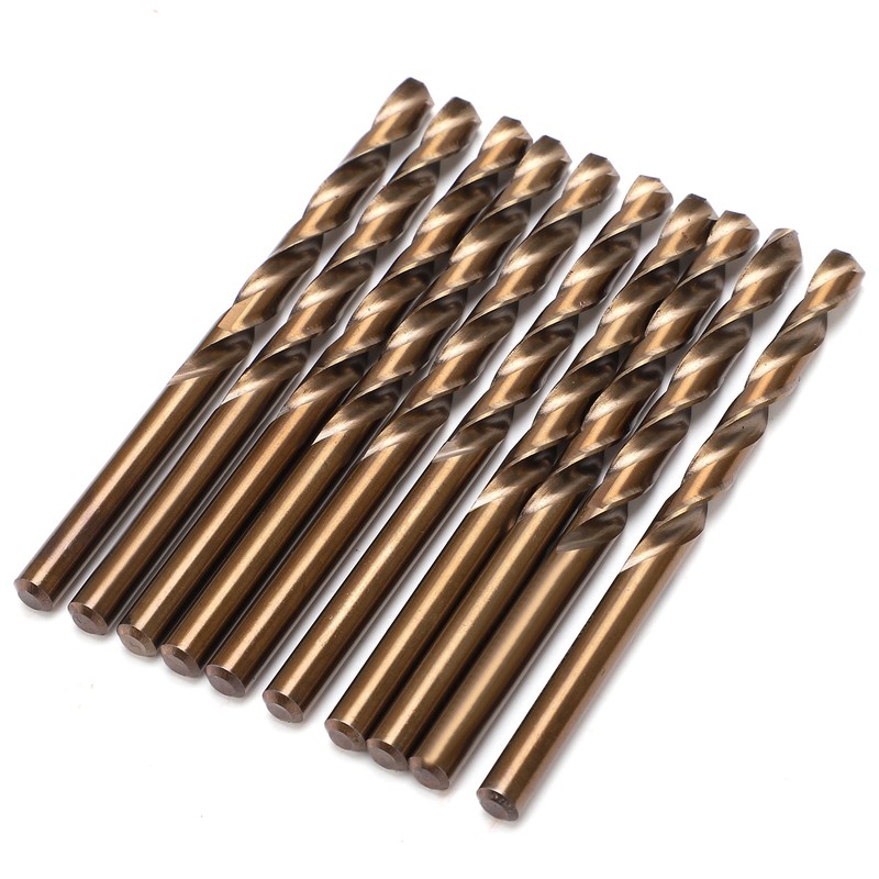 10Pcs Twist Drill Bit High Speed Steel Straight Shank Hole