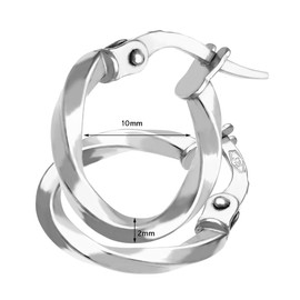 Citerna 9ct White Gold Petite Twisted Hoop Earrings of 10 mm Diameter