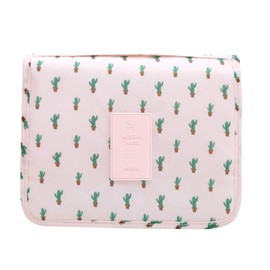 Mossio Hanging Toiletry Bag - Large Cosmetic Makeup Travel Organizer for Men & Women with Sturdy Hook (Cactus)