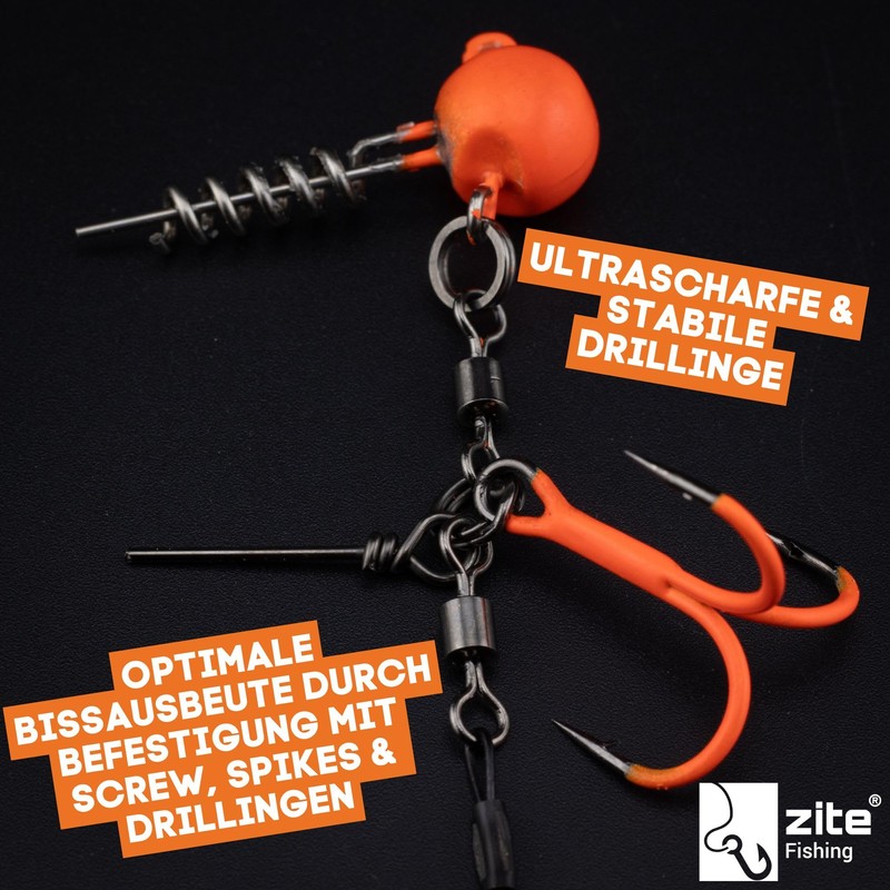 Zite Fishing Pike Treble System UV Active Size S 9