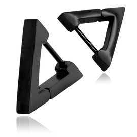 Adelina Style Hoop Earrings, Triangular, Heart, Rectangle, Polygonal, Pair, Popular, Unisex, Simple Earrings, Surgical Stainless Steel, Hypoallergenic, Binaural, Unisex, Stainless Steel, No Gemstone