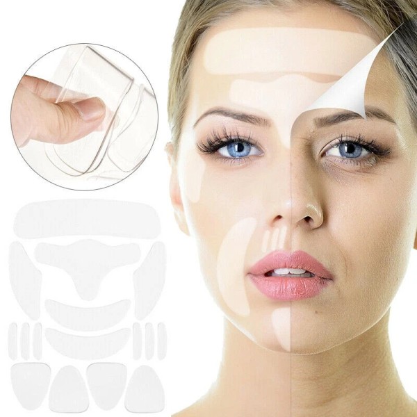 Reusable Silicone Anti Wrinkle Sticker Face Forehead Neck Eye Pads