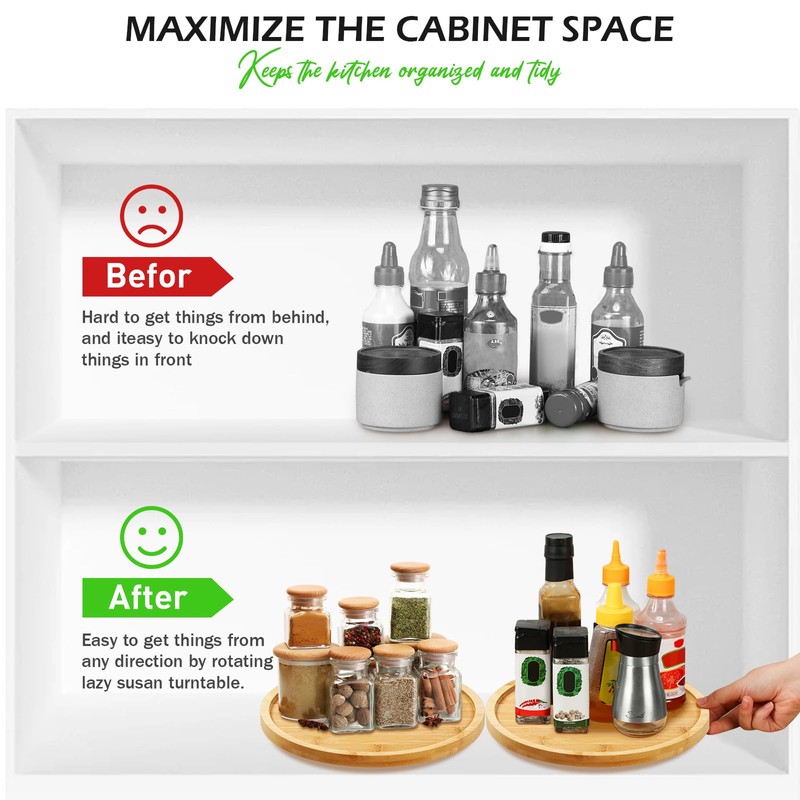 Mumufy 6 Pcs Lazy Susan Organizer Lazy Susan Turntable Organizer