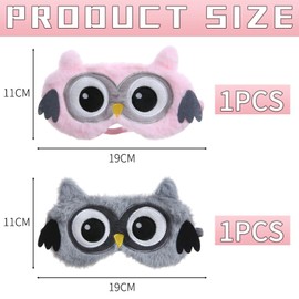 2 Pieces Cartoon Owl Eye Masks, Cute Eye Masks, Funny Plush Eye Masks, Kids Eye Masks, Sleep Blackout Eye Masks