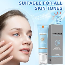 Tinted Sunscreen for Face SPF 50 - Travel Size Sunscreen, No Sticky Refreshing Skin Care Solution for All Skin Type (2)