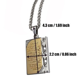 ZKDC four Qul suras 60 cm chain stainless steel necklace islam Muslim Allah jewelry