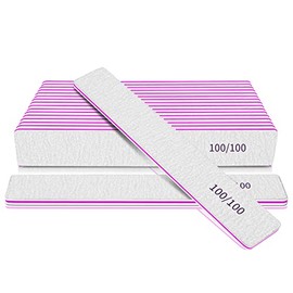Limas de uñas resistentes de grano 100/100 para uñas de gel, lima de uñas profesional fuerte, herramientas de peinado de manicura para uso en salones 