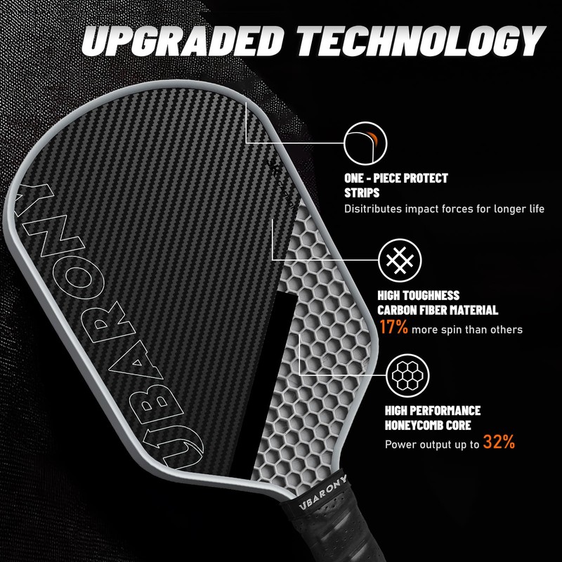 Pickleball Paddle, Carbon Fiber Pickleball Paddle | 16MM Thick Face