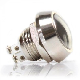 Autoloc 12mm Domed Stainless Steel 12V Momentary Billet Push Button Switch 2A 6-36V IP66