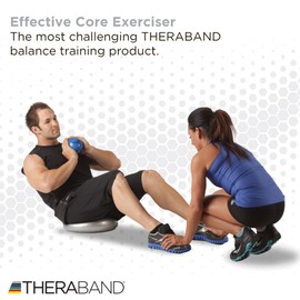 THERABAND Stability Disc, 13-Inch Silver, Latex-Free, Pre-Inflated Balance Cushion for Core Strength, Wobble Seat for Posture & Active Sitting, Wobble Disc for Office Chair or Rehab