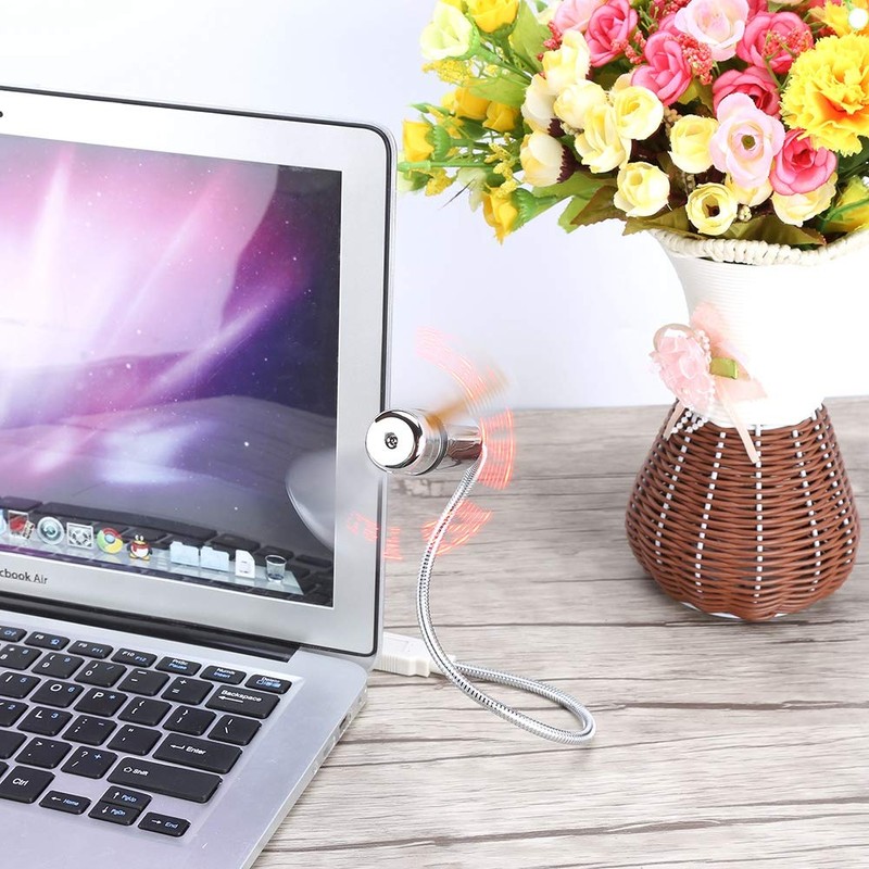 Diyeeni Mini Ventilador Flexible USB, Pantalla de Mensaje programable LED