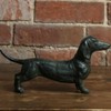Home Decor Black Standing Long Dog Resin Statue Resin Crafts
