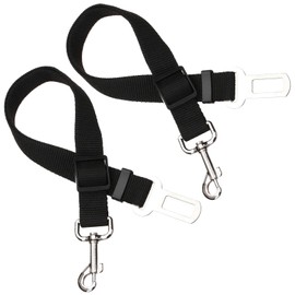 2 Packs Pet Car Seat Belt, Adjustable Length Vehicle Seatbelt Harness Elastic Durable Carseat Clip Buckle Leash, Pet Safe Accessories for Dogs and Cats