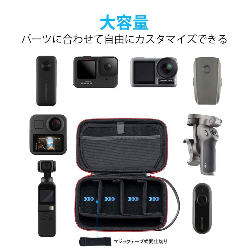 AFAITH gopro storage case, black, Country