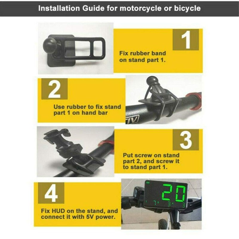 TOTMOX Car Motorcycle Digital GPS Speedometer Head Up Display MPH