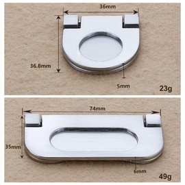 2 Pack Flush Pull Handle, Hidden Recessed Door Handle for Kitchen Cupboard Wardrobe Hatch Locker Sliding Doors (Silver, 74MM)