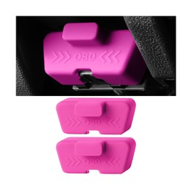 Sandfren 2Pcs Car OBD2 Diagnostic Connector Cap, Silicone Vehicle OBDII Port Dust Protector, Automotive OBD Interface Socket Protective Sleeve Cover Accessories, Universal for Sedan, Truck (Purple)