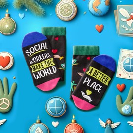 Zmart Social Worker Gifts For Women Men - Volunteer Appreciation Gifts, Social Worker Socks Social Work Month Gifts